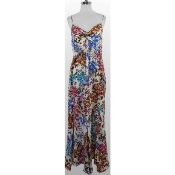 Ali Ro Ivory Floral Maxi Dress NWT Sz. 6 - Picture 1 of 4